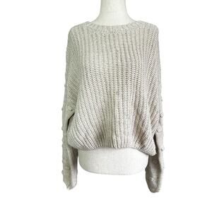 Moon & Madison Stone Knit Crop Pullover Sweater Women's Size Medium | 40-17-3